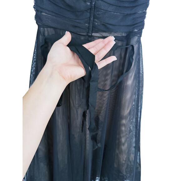 BCBG Black Strapless Tulle Cocktail Dress 4 Formal Whimsigoth Event Fairygoth - Picture 8 of 12